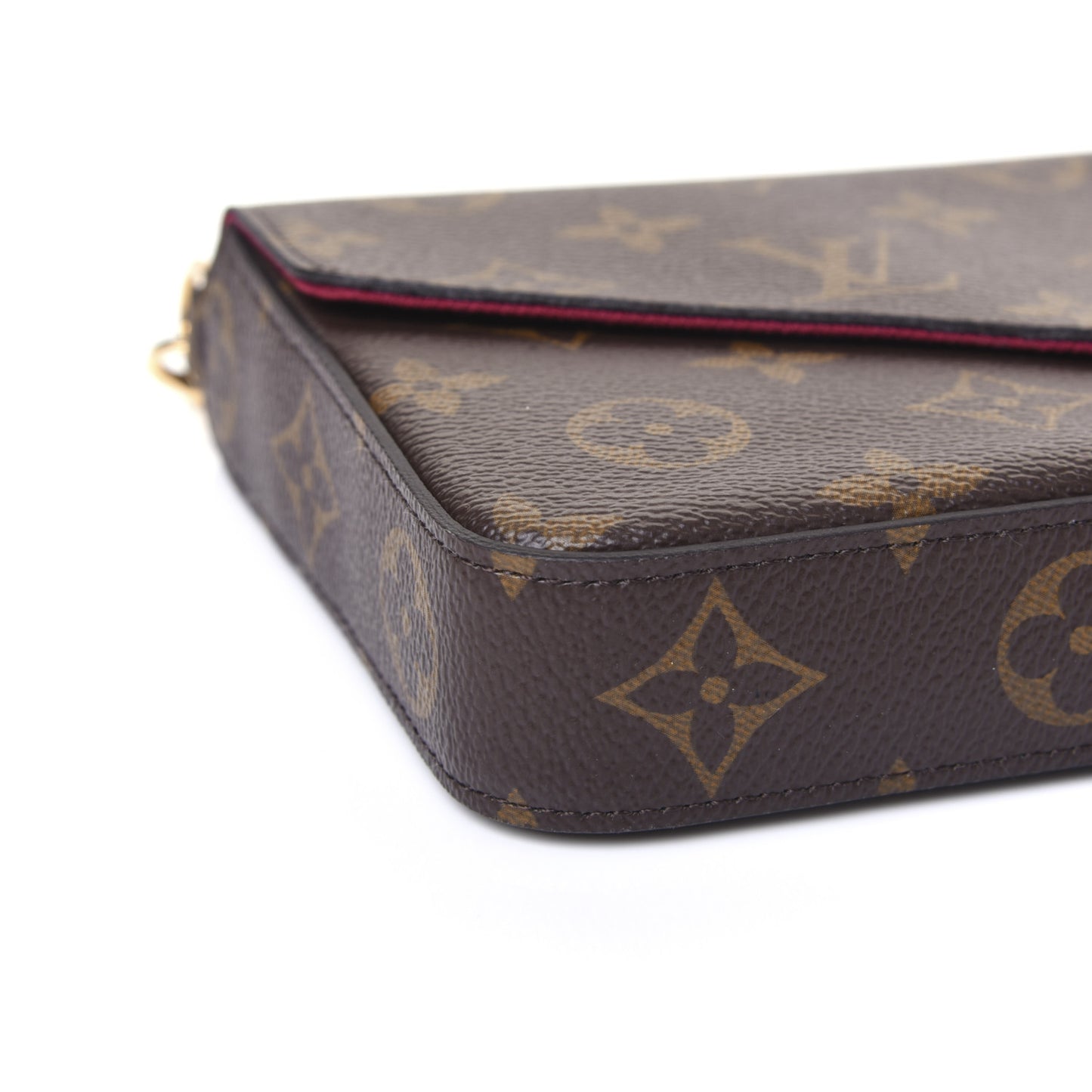 Monogram Pochette Felicie Chain Wallet Fuchsia