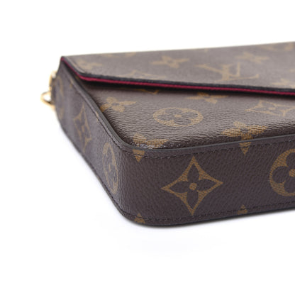 Louis Vuitton Monogram Pochette Felicie Chain Wallet Fuchsia 6 of 15