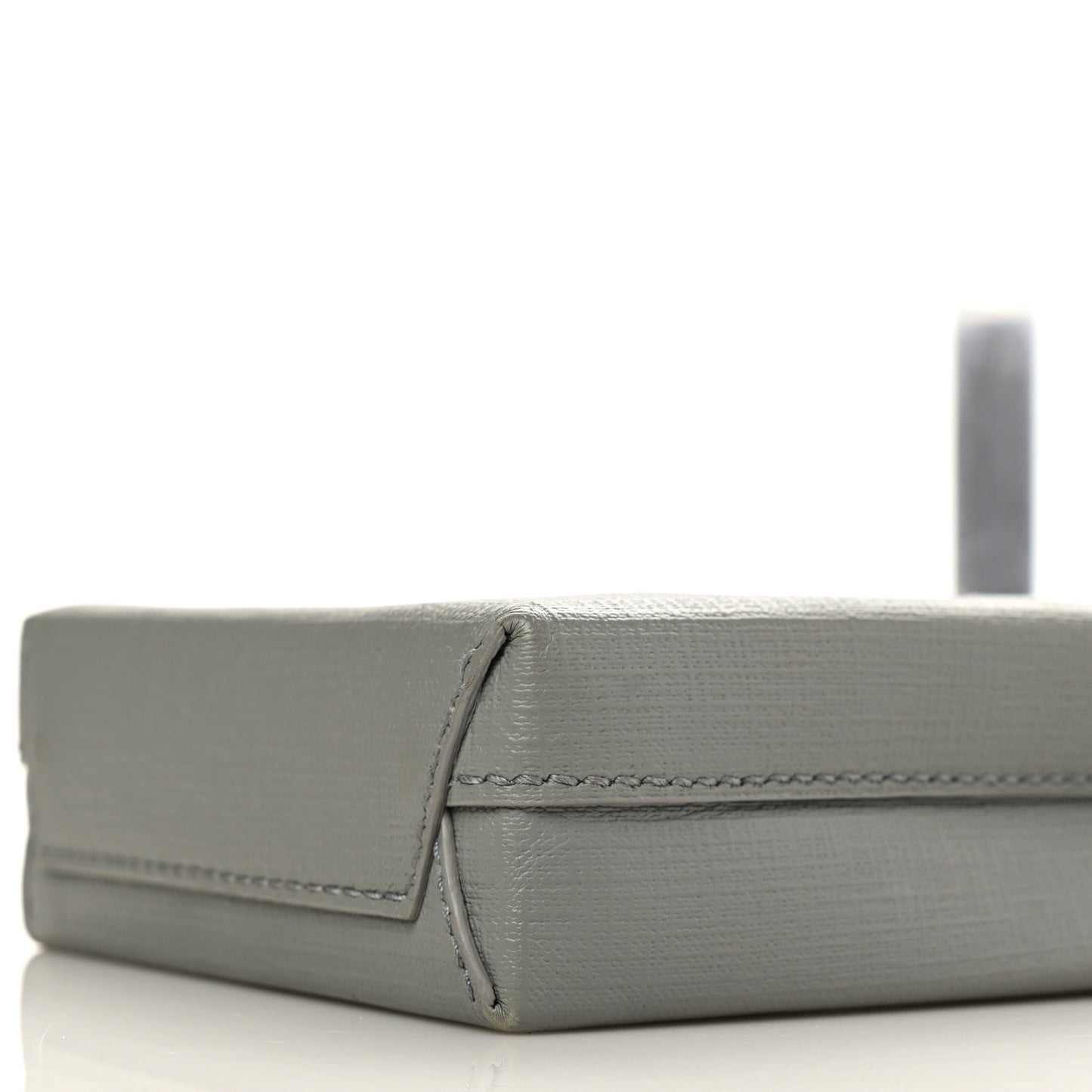 Squared Calfskin Logo Shopping Phone Holder Bag Balenciaga Grey