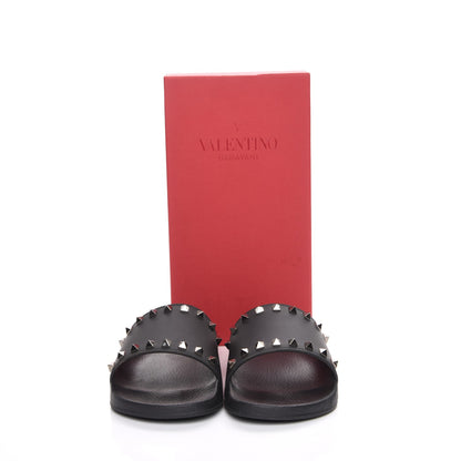 Valentino Garavani Rubber Rockstud Slide Sandals 41 Black 9 of 9