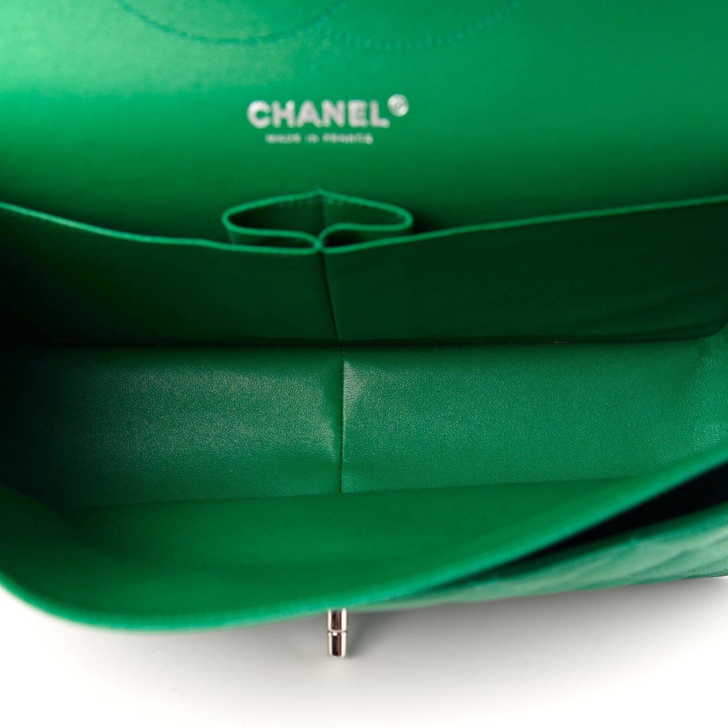 Caviar Quilted Jumbo Double Flap Green