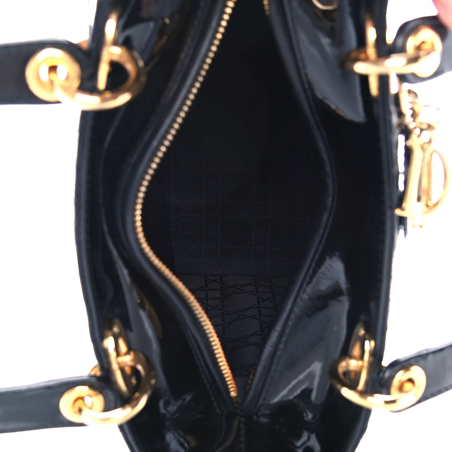 Patent Cannage Medium Lady Dior Black