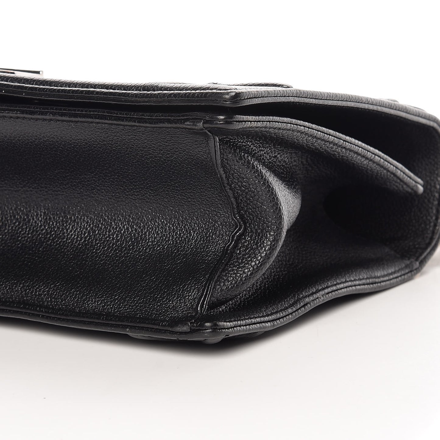 Grained Calfskin Medium Diorama Flap Bag Black