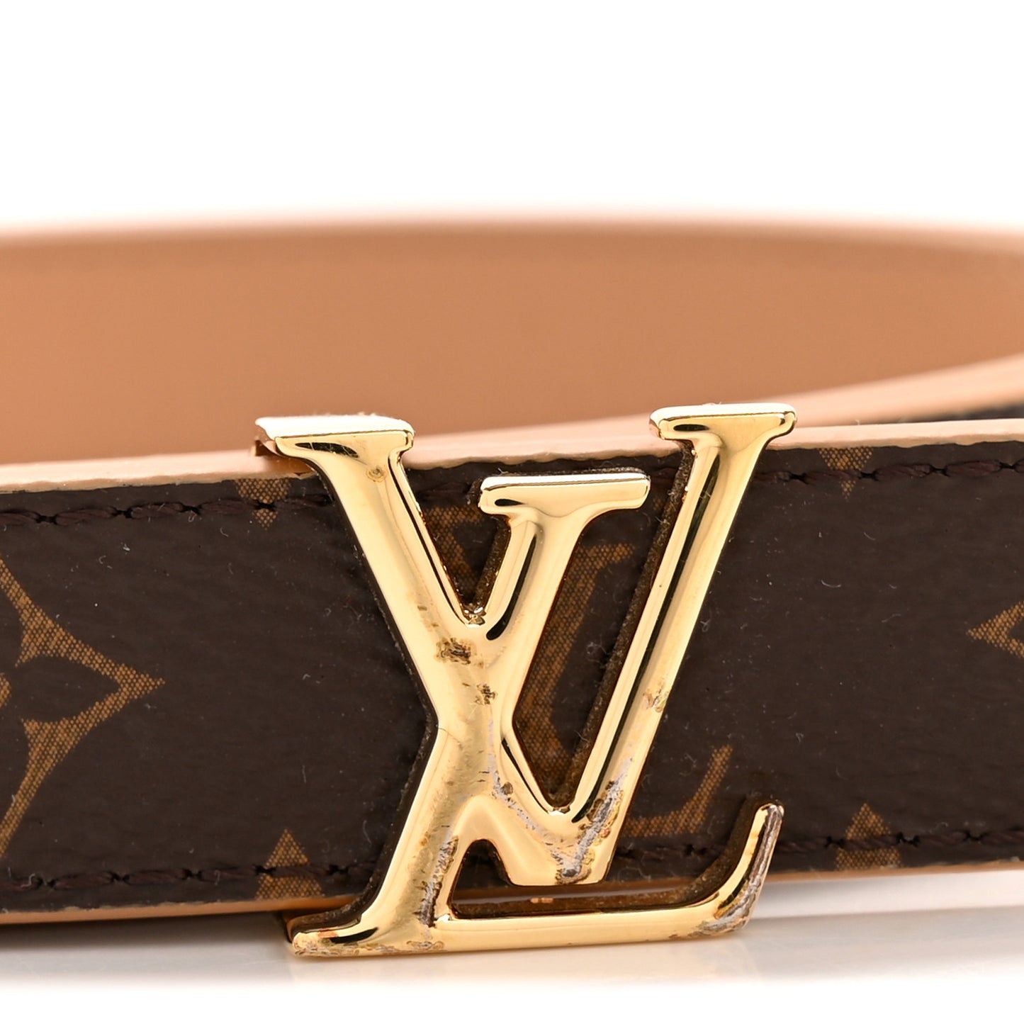 Calfskin Monogram 20mm LV Iconic Reversible Belt 85 34 Arizona Beige