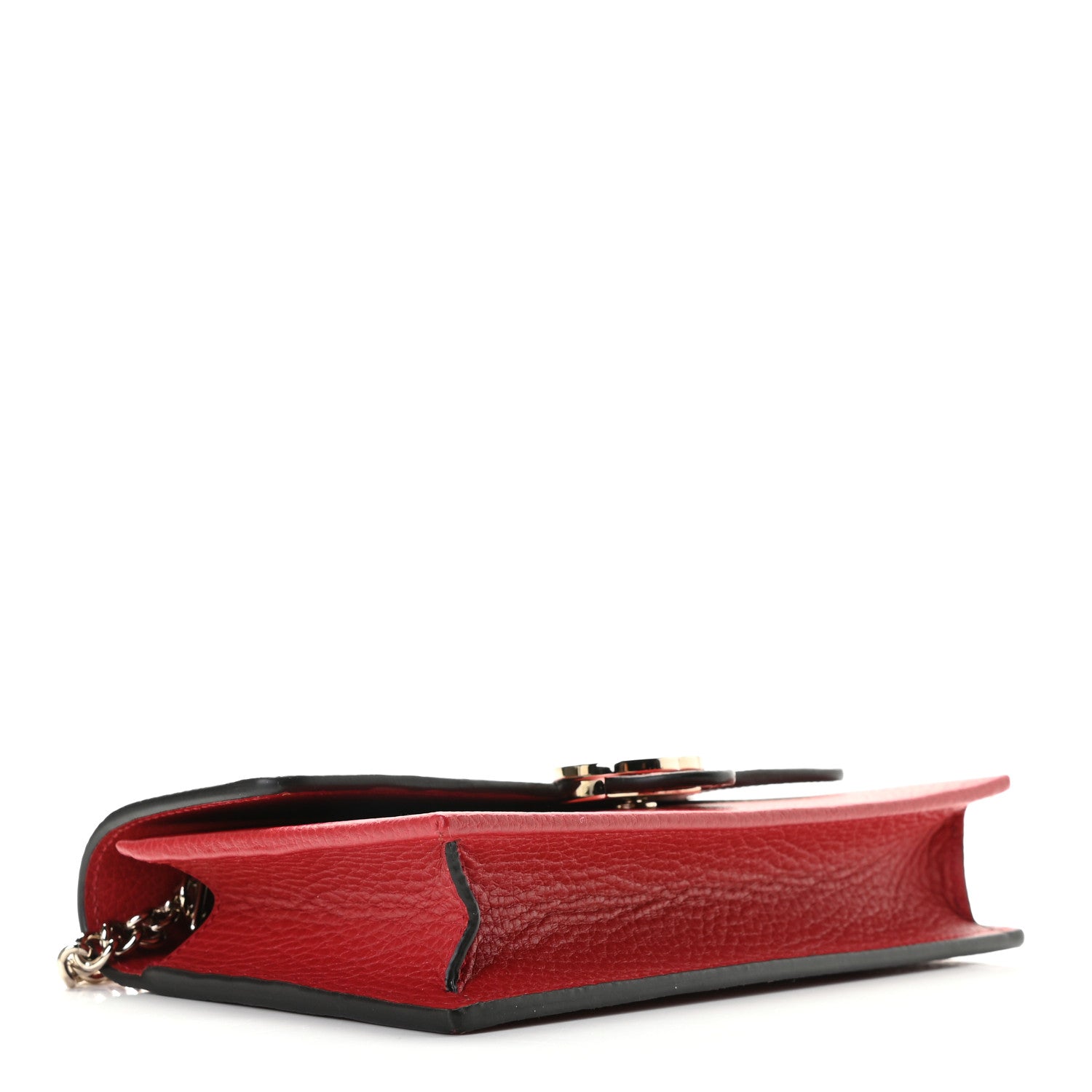 Gucci Dollar Calfskin Interlocking G Chain Wallet Red 4 of 9