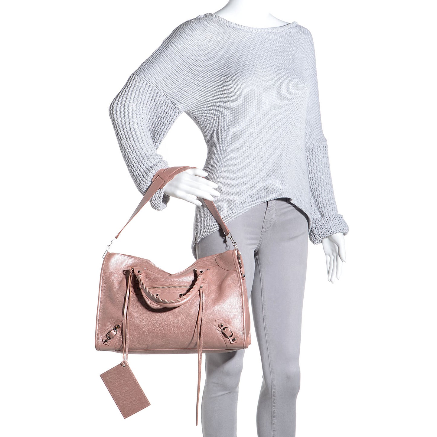 Pearlescent Goatskin Classic Palladium Hardware City Rose Rose Light
