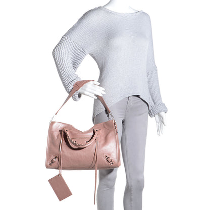 Balenciaga Pearlescent Goatskin Classic Palladium Hardware City Rose Rose Light 2 of 12
