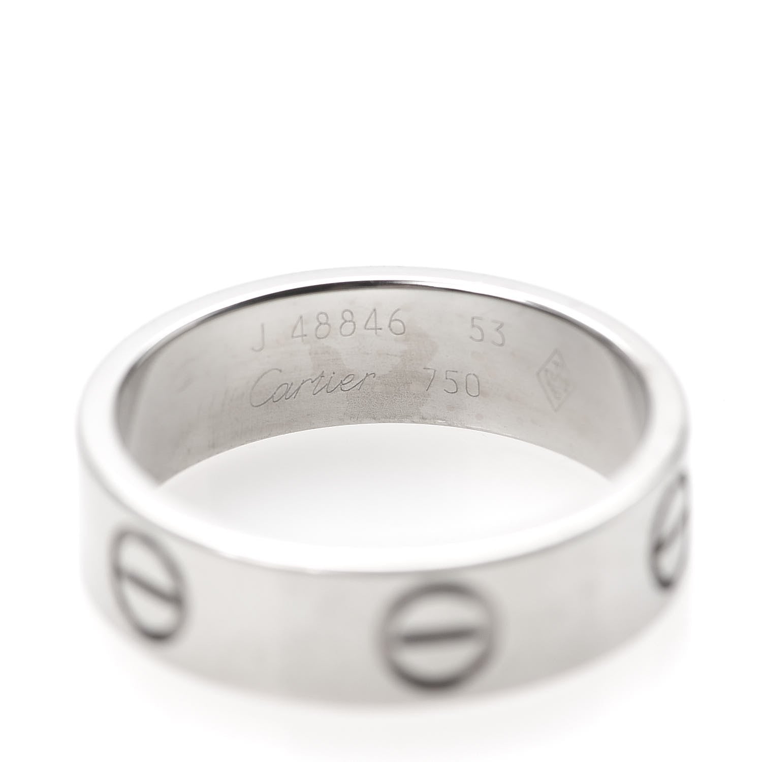 Cartier 18K White Gold 5.5mm LOVE Ring 53 6.25 4 of 4