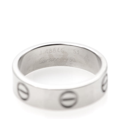 Cartier 18K White Gold 5.5mm LOVE Ring 53 6.25 4 of 4