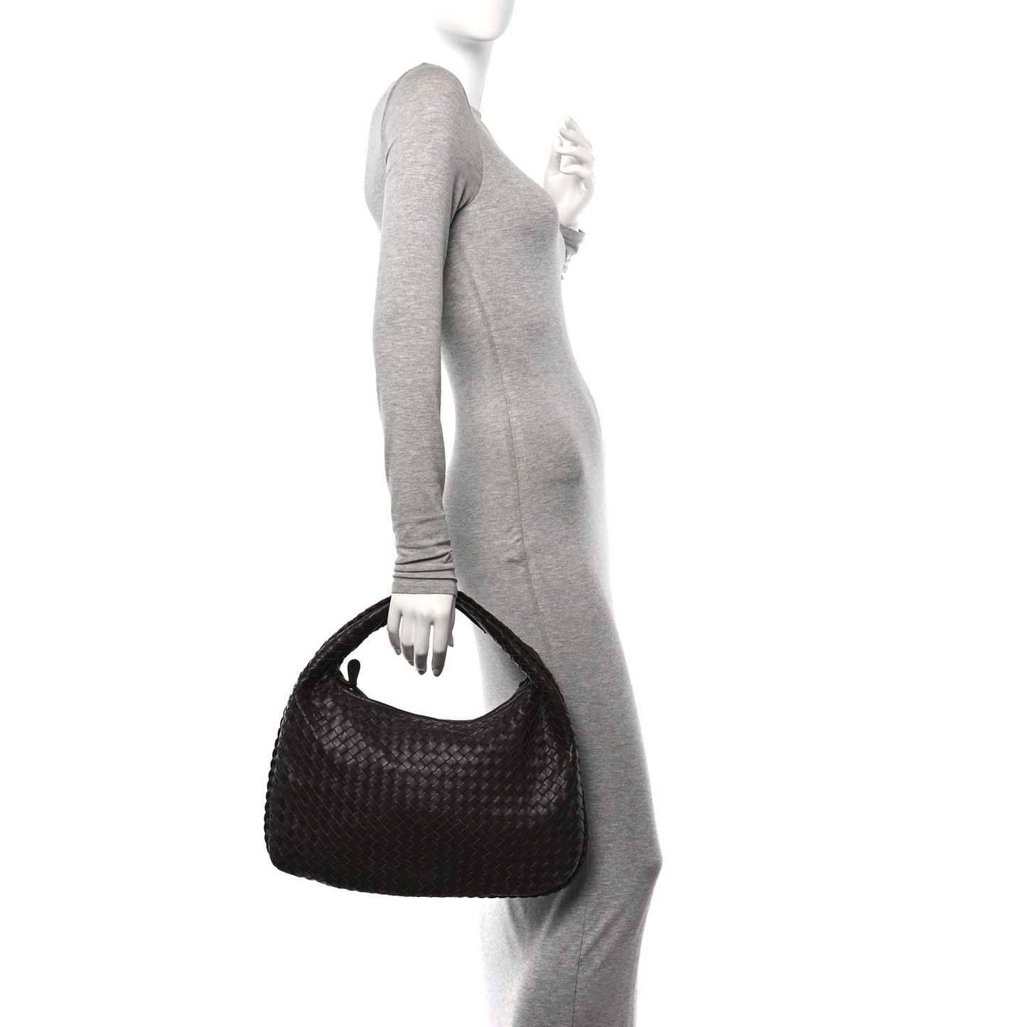 Nappa Intrecciato Medium Veneta Hobo Ebano
