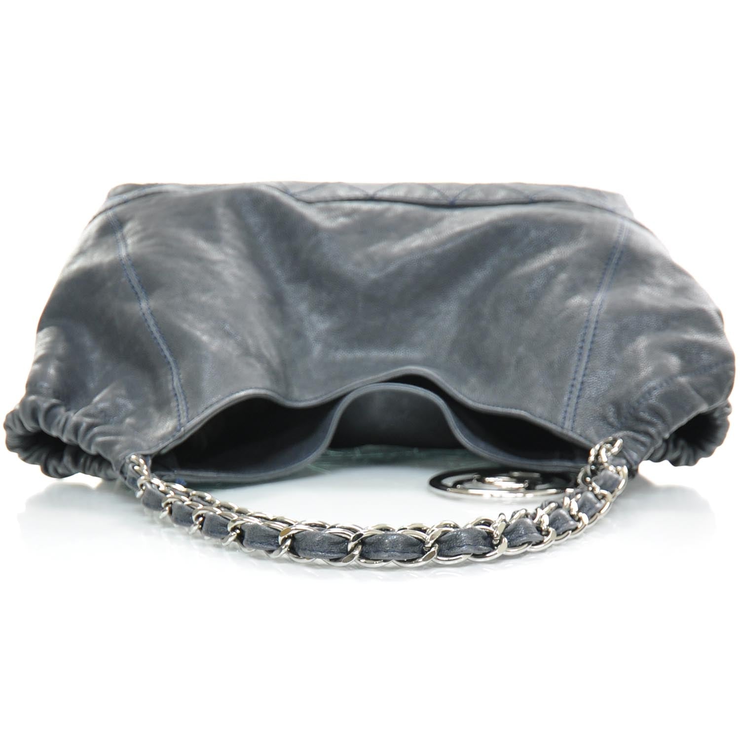 Chanel Leather Coco Cabas Navy Blue 6 of 11