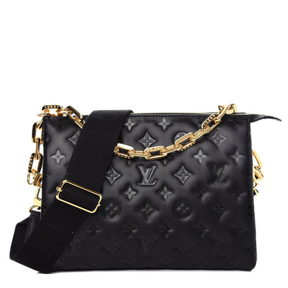 Louis Vuitton Lambskin Embossed Monogram Coussin PM Black 1 of 10