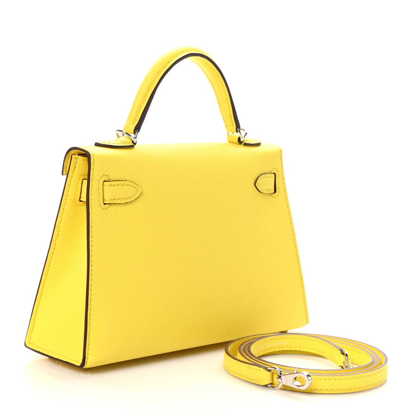Epsom Mini Kelly Sellier 20 Jaune Citron