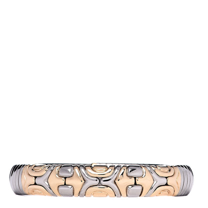 Bulgari Stainless Steel 18K Yellow Gold 10mm Parentesi Cuff Bracelet 1 of 4