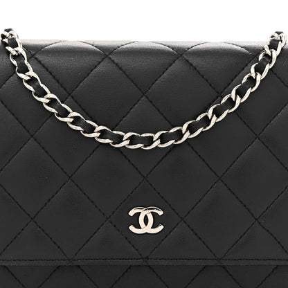 Chanel Lambskin Quilted Wallet On Chain WOC Black 8 of 12