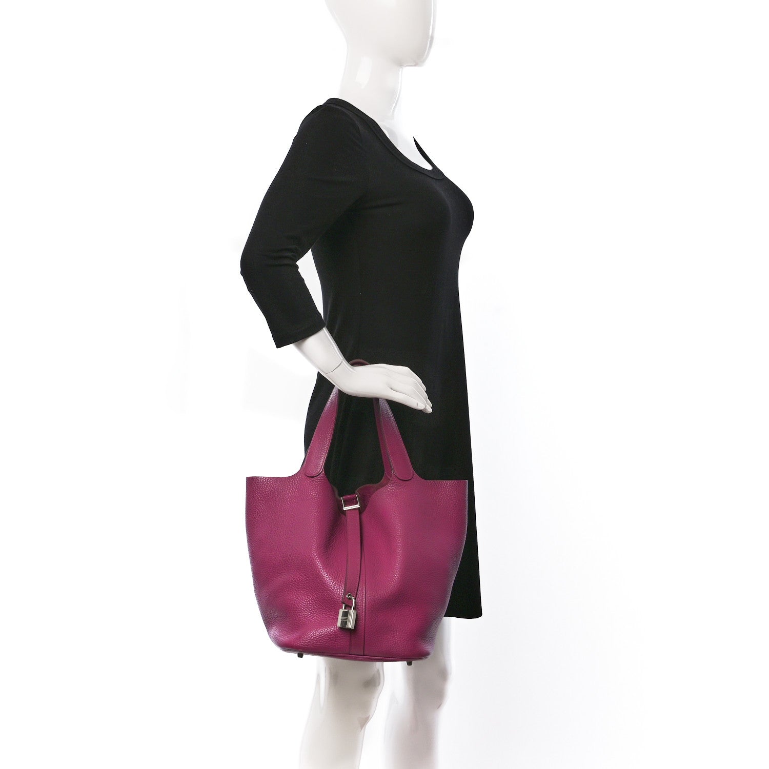 Hermes Taurillon Clemence Picotin Lock 26 GM Anemone 2 of 17