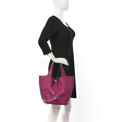 Hermes Taurillon Clemence Picotin Lock 26 GM Anemone 2 of 17