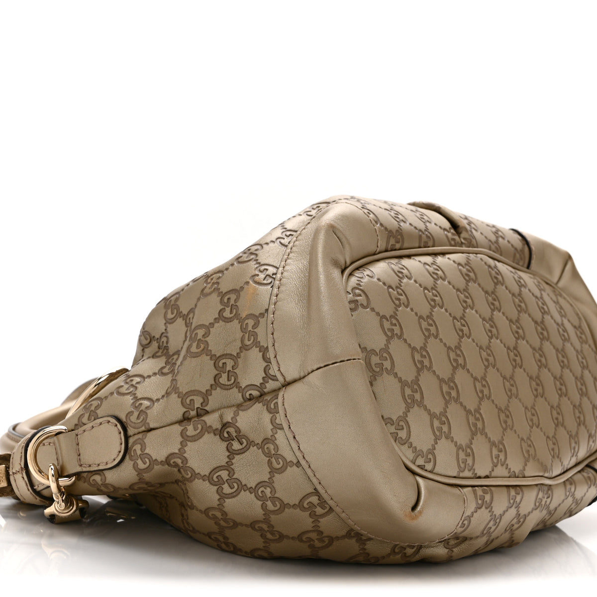 Gucci Metallic Soft Guccissima Medium Sukey Top Handle Bag Champagne 10 of 11