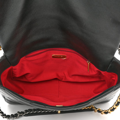 Chanel Lambskin Quilted Maxi Chanel 19 Flap Black 5 of 10