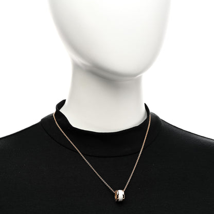 Bulgari 18K Rose Gold White Ceramic B.Zero1 Pendant Necklace 2 of 4