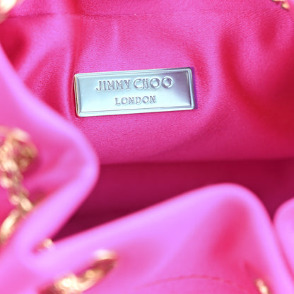 Jimmy Choo Satin Fringe Bon Bon Bag Fuchsia 6 of 12