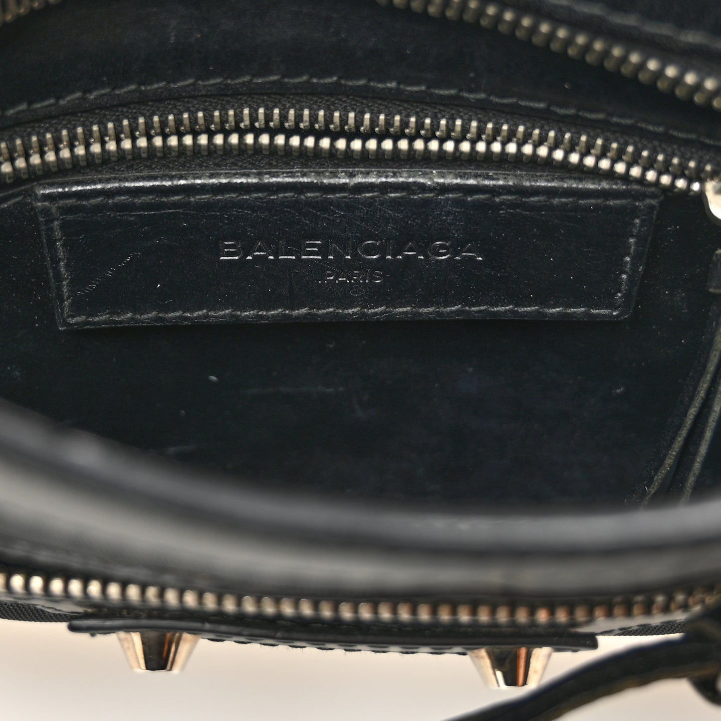 Mesh Calfskin Classic Silver Hardware Mini City Black