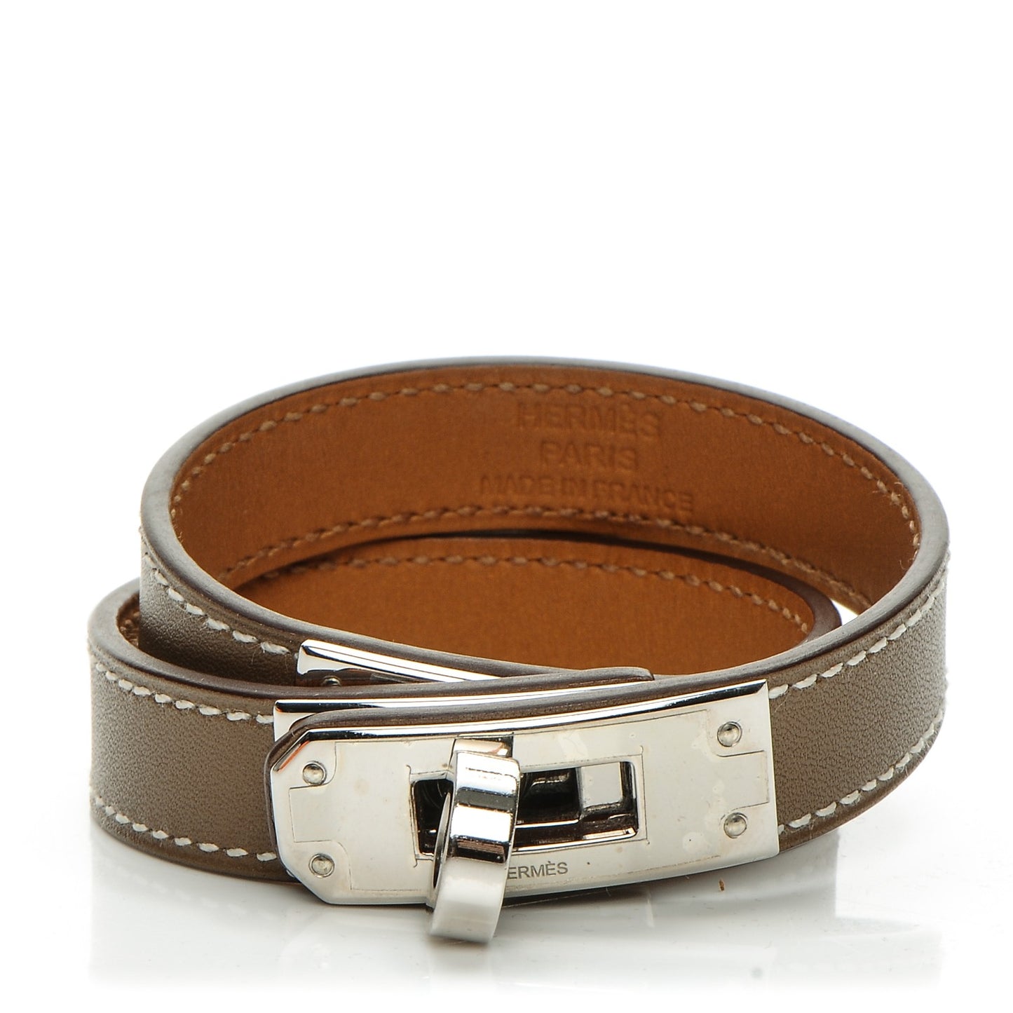 Tadelakt Kelly Double Tour Bracelet XS Etoupe