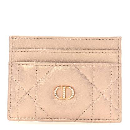 Christian Dior Lambskin Cannage Caro Freesia Card Holder Bronze Rose 1 of 8