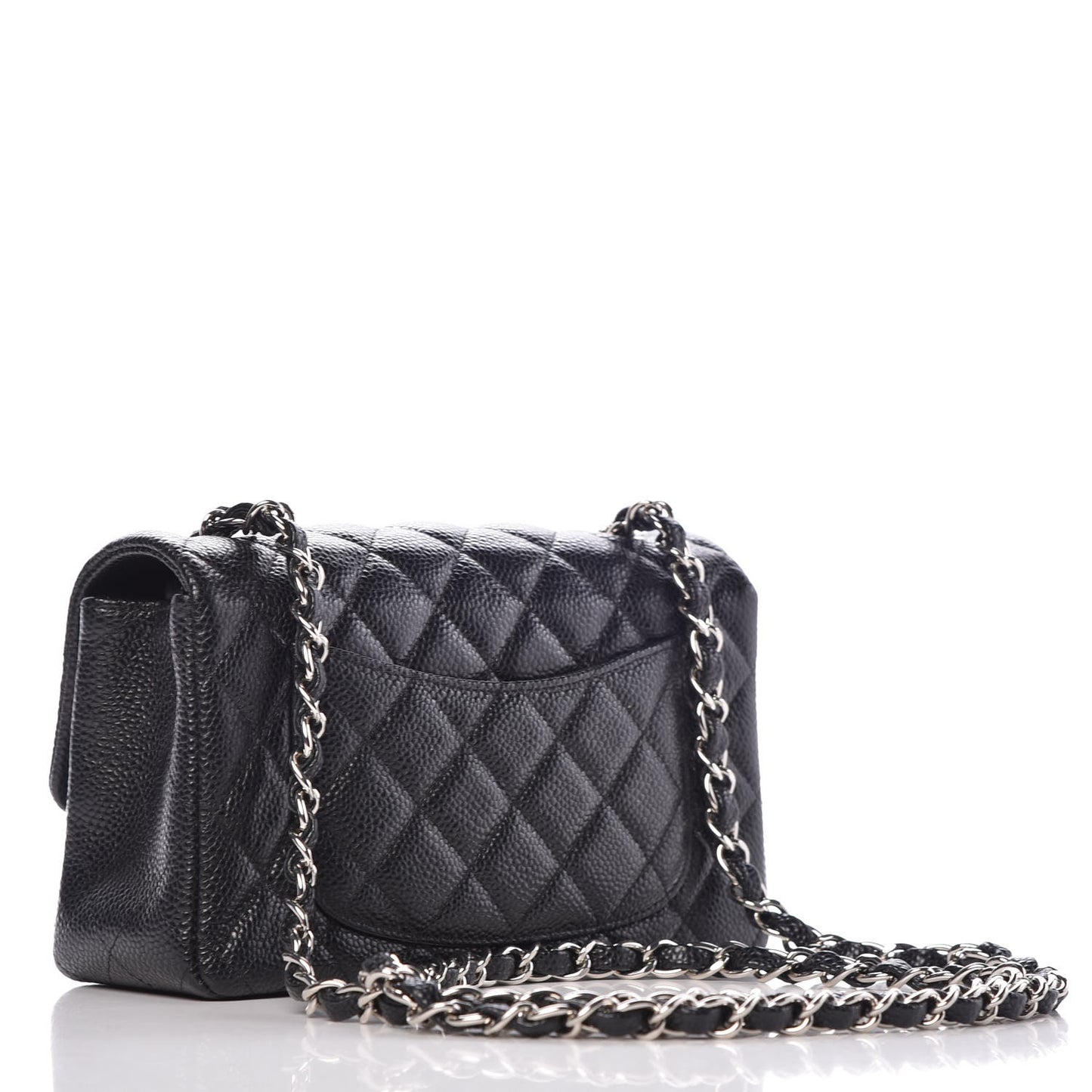 Caviar Quilted Mini Rectangular Flap Black