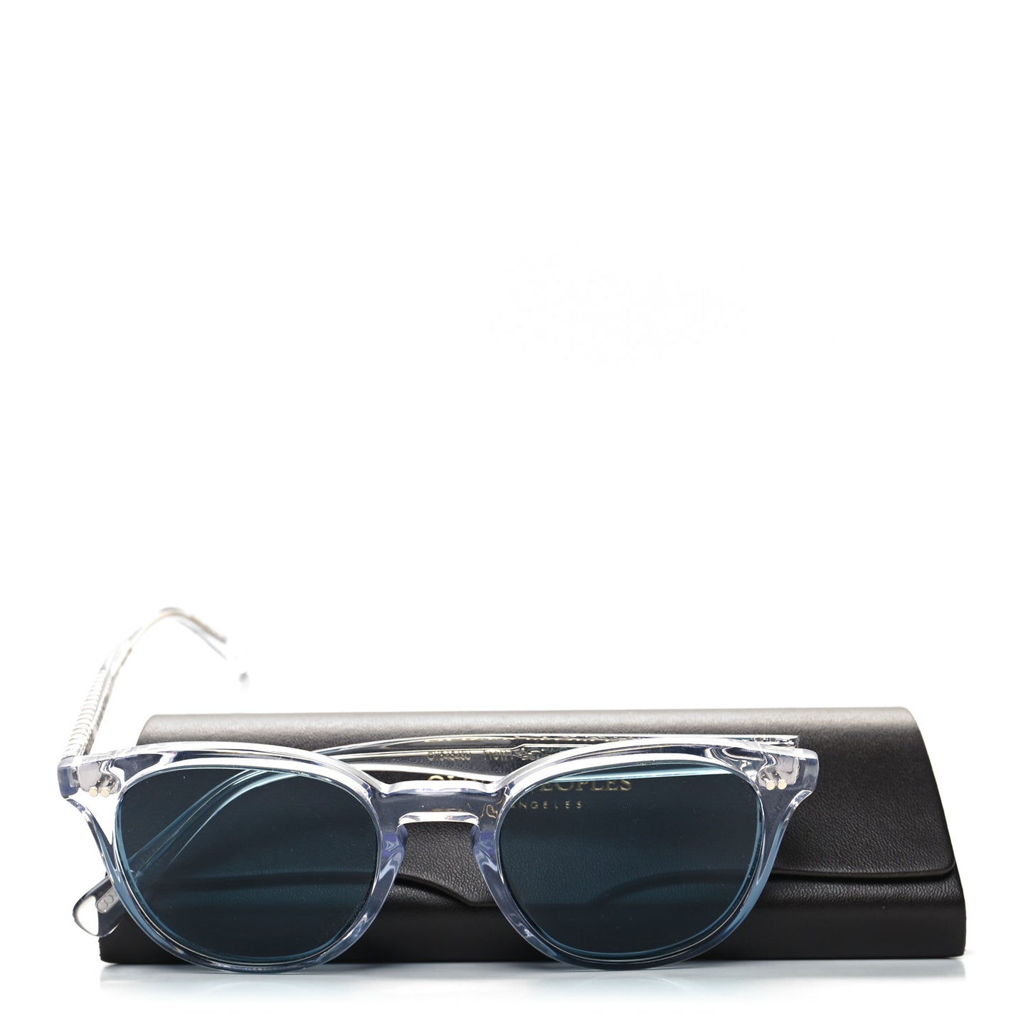 Acetate Desmon Round Sunglasses Transparent Crystal Teal Polar