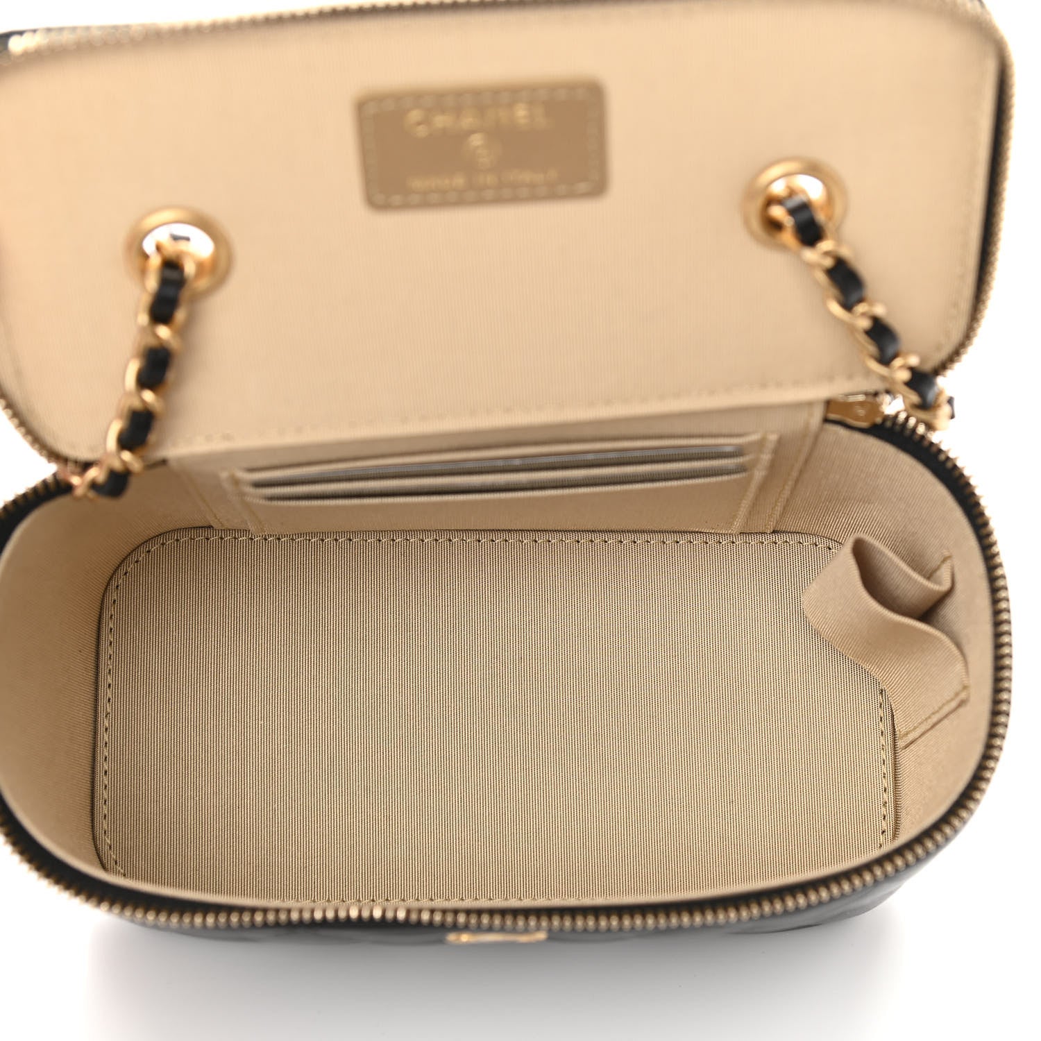 Chanel Lambskin Quilted Pearl Crush Small Vanity Case With Chain Black 5 of 11