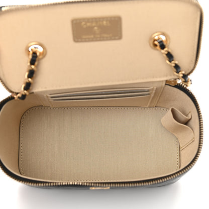 Chanel Lambskin Quilted Pearl Crush Small Vanity Case With Chain Black 5 of 11