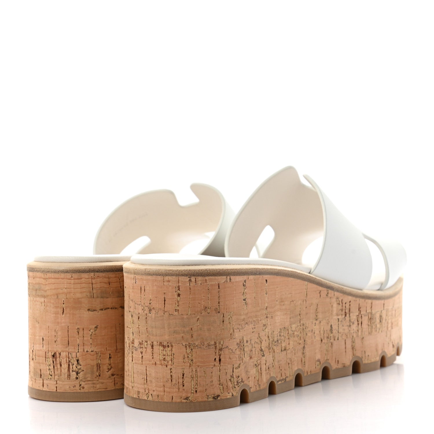 Hermes Calfskin Cork Eze 30 Sandals 39 White 4 of 9