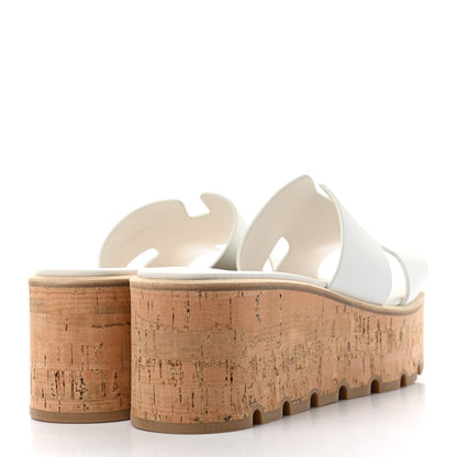 Hermes Calfskin Cork Eze 30 Sandals 39 White 4 of 9