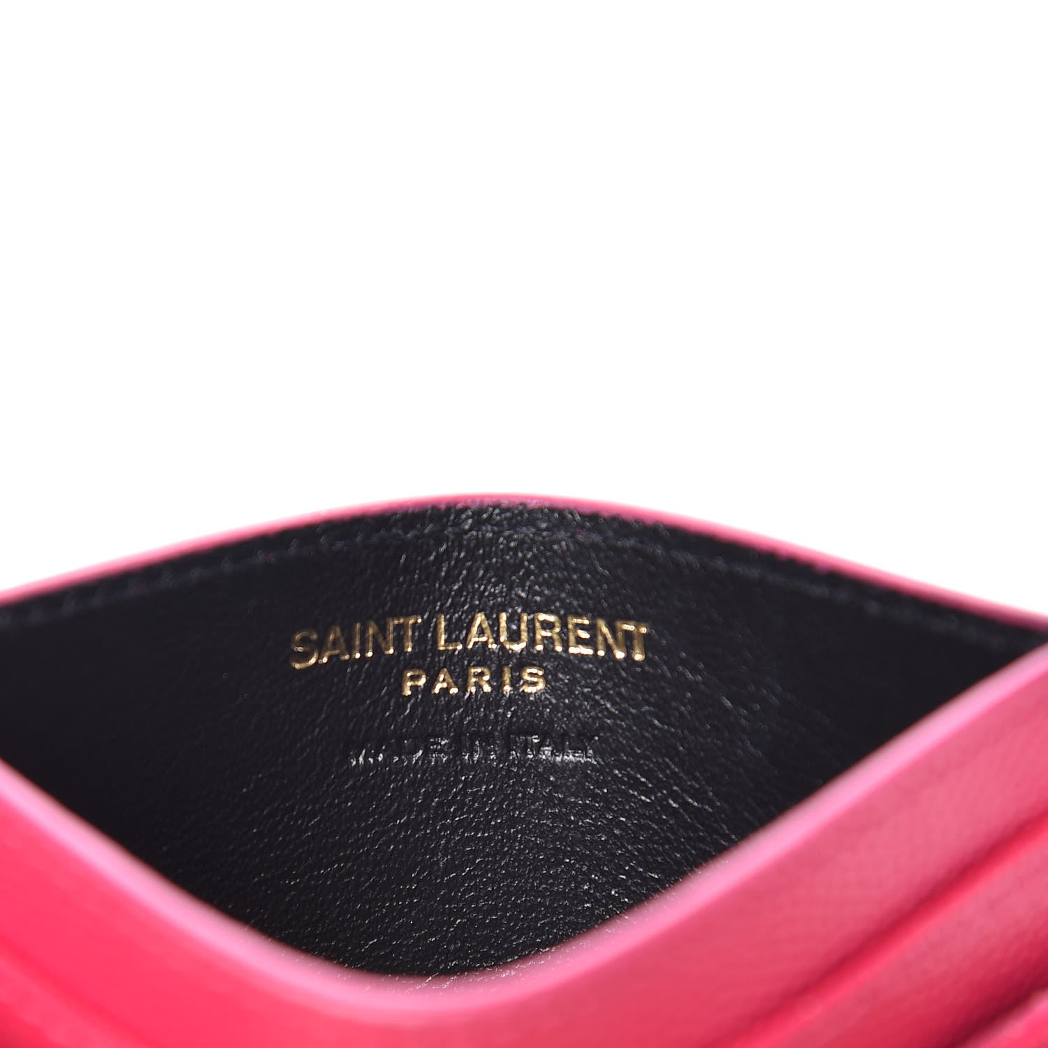 Saint Laurent Grain De Poudre Matelasse Chevron Monogram Credit Card Case Bubblegum 6 of 8