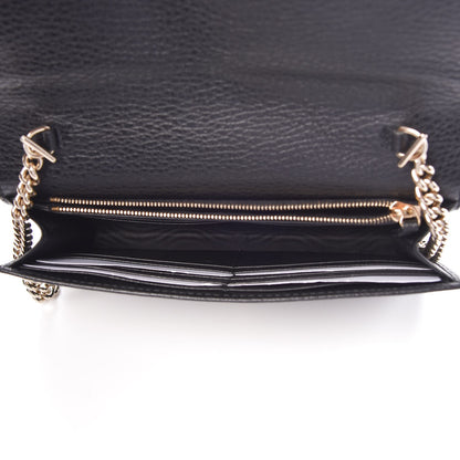 Gucci Dollar Calfskin Interlocking G Chain Wallet Black 5 of 7