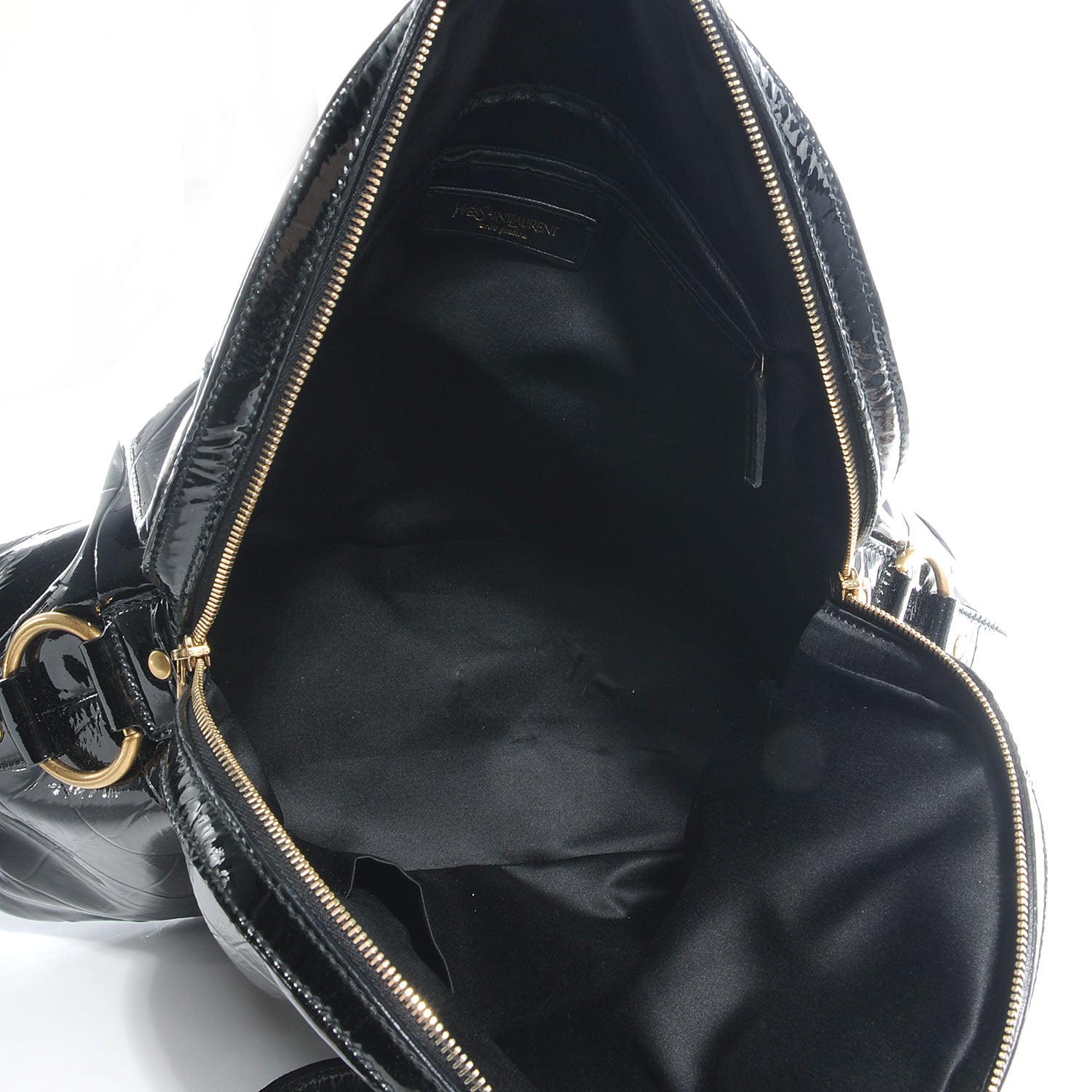 Saint Laurent Patent Croc Oversized Muse Black 5 of 14