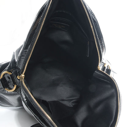 Saint Laurent Patent Croc Oversized Muse Black 5 of 14