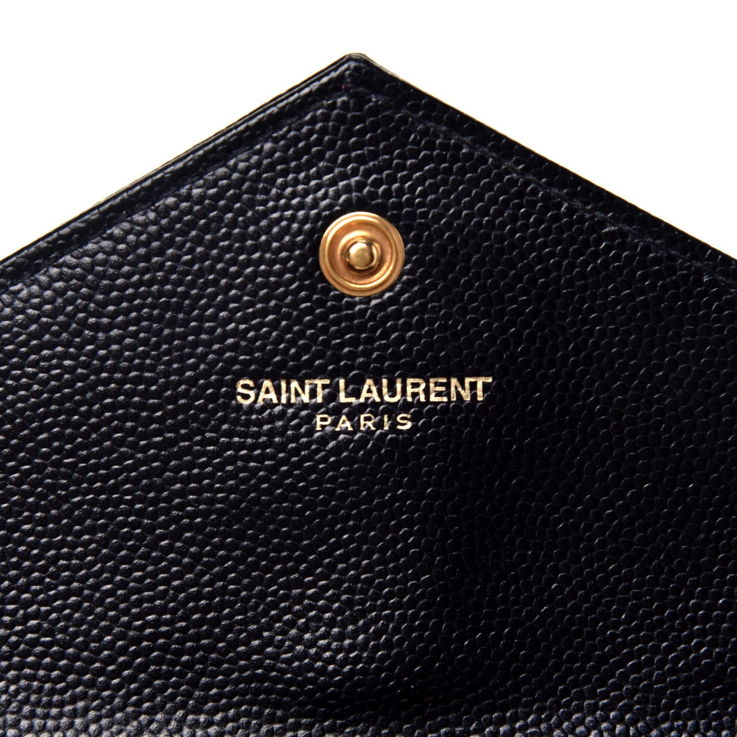 Grain De Poudre Matelasse Chevron Small Monogram Envelope Wallet Black