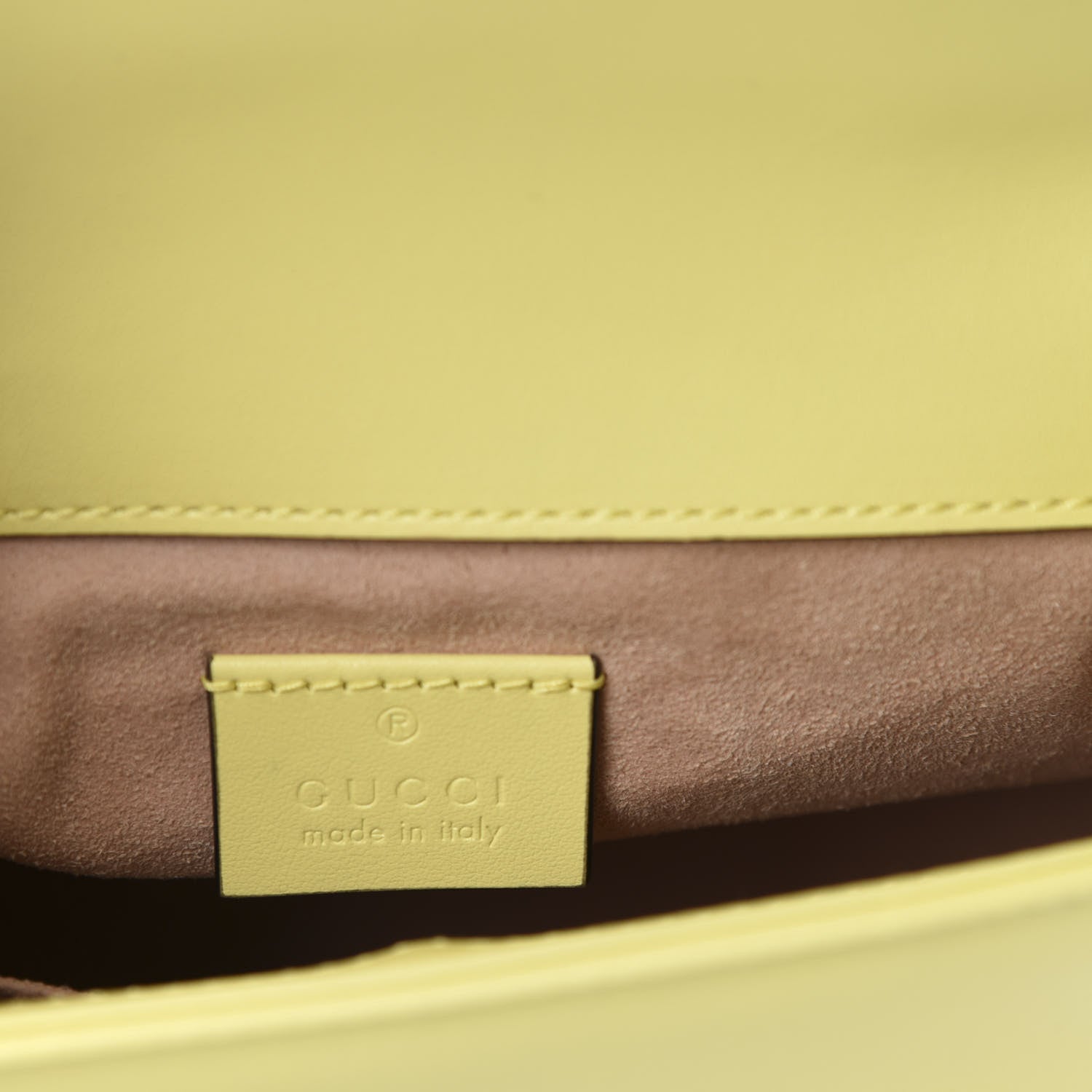 Gucci Calfskin Matelasse Mini GG Marmont Top Handle Shoulder Bag Banana 8 of 11
