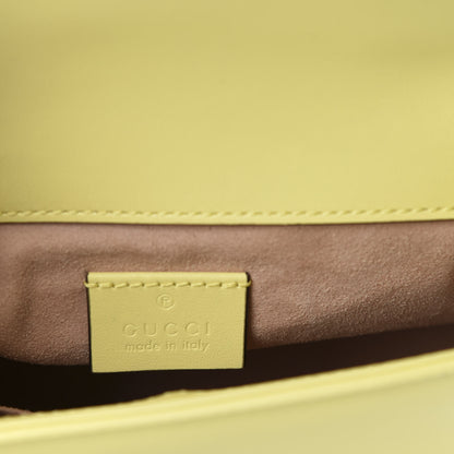 Gucci Calfskin Matelasse Mini GG Marmont Top Handle Shoulder Bag Banana 8 of 11