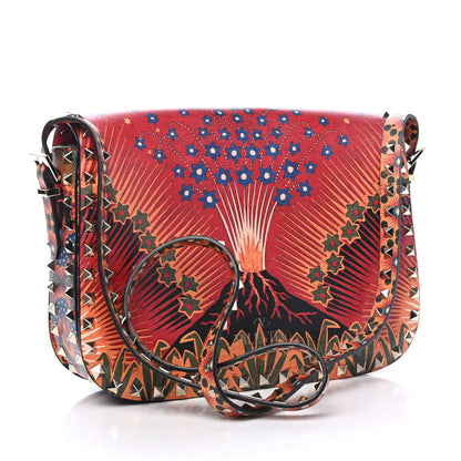 Valentino Garavani Vitello Enchanted Wonderland Medium Rockstud Flap Saddle Bag Rosso Valentino 2 of 4