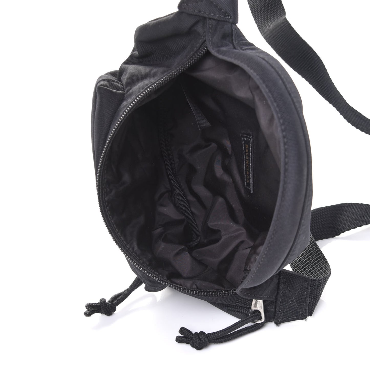 Sport Nylon Logo Embroidered Wheel Belt Bag Black White
