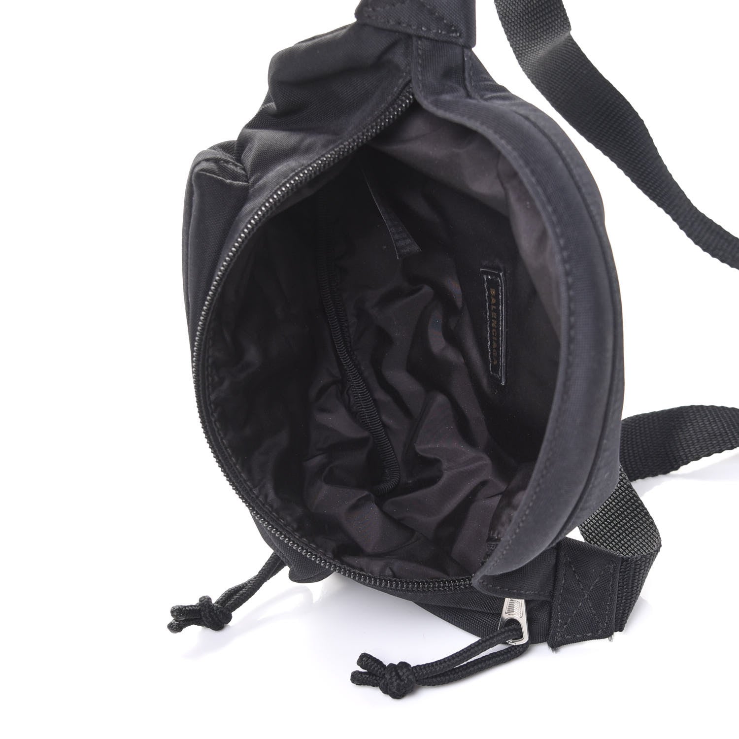 Balenciaga Sport Nylon Logo Embroidered Wheel Belt Bag Black White 4 of 4