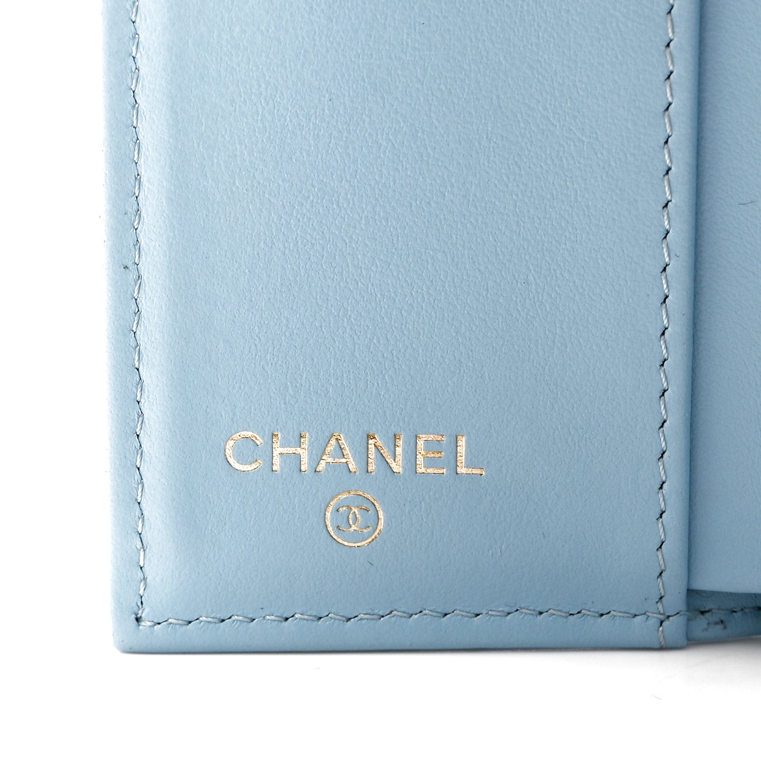 Chanel Caviar Quilted Double Flap Wallet Light Blue 7 of 9