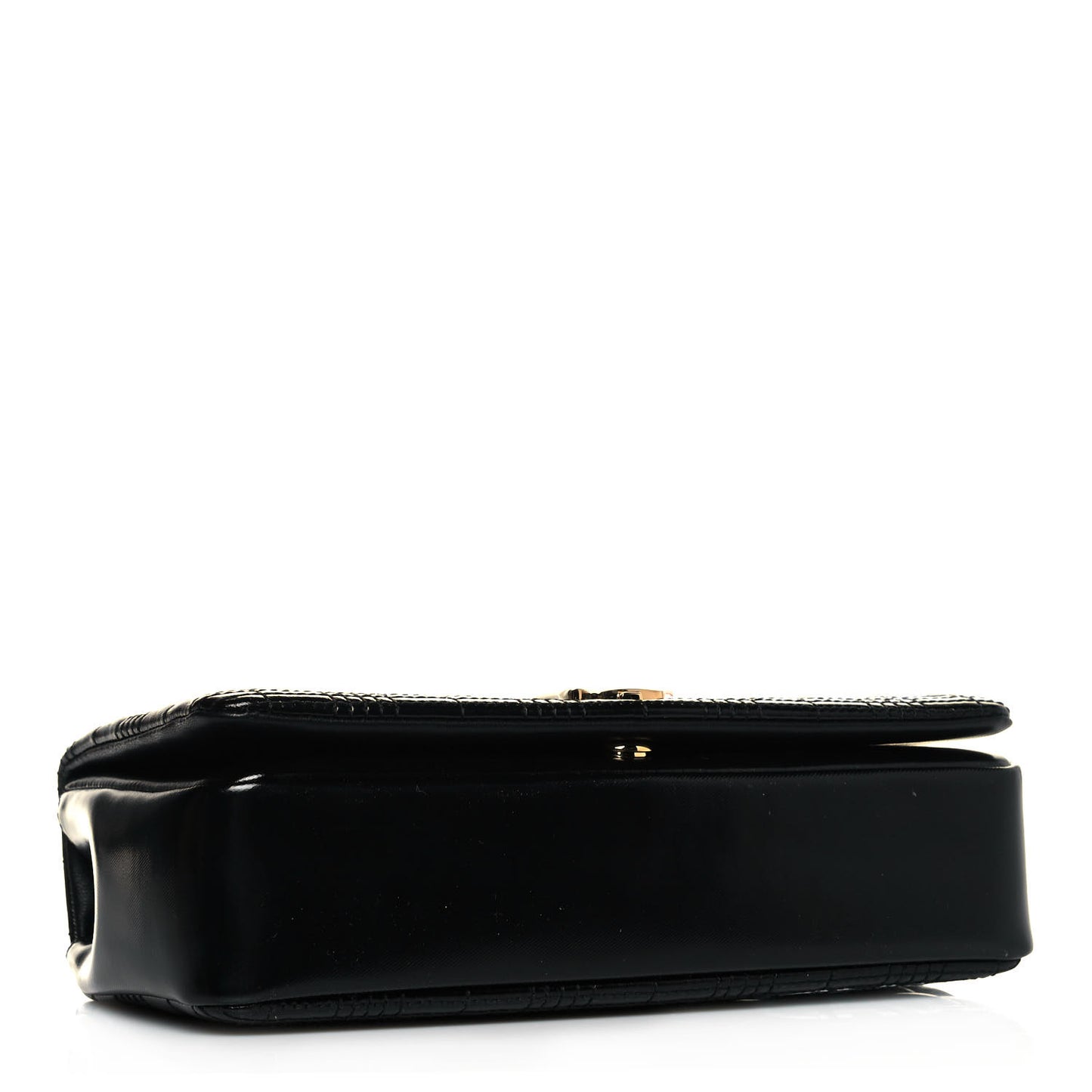 Patent Quilted Horseferry Print Small Lola Bag Black