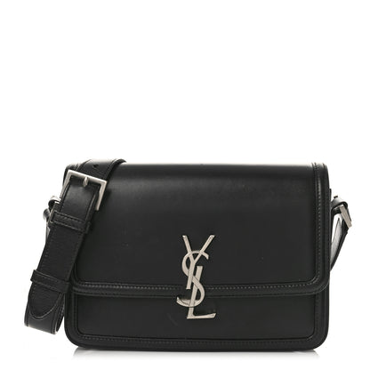 Saint Laurent Box Calfskin Monogram Medium Solferino Satchel Black 1 of 10