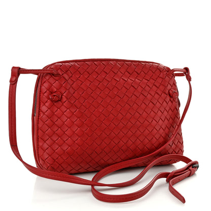 Bottega Veneta Nappa Intrecciato Nodini Crossbody Messenger Red 3 of 11