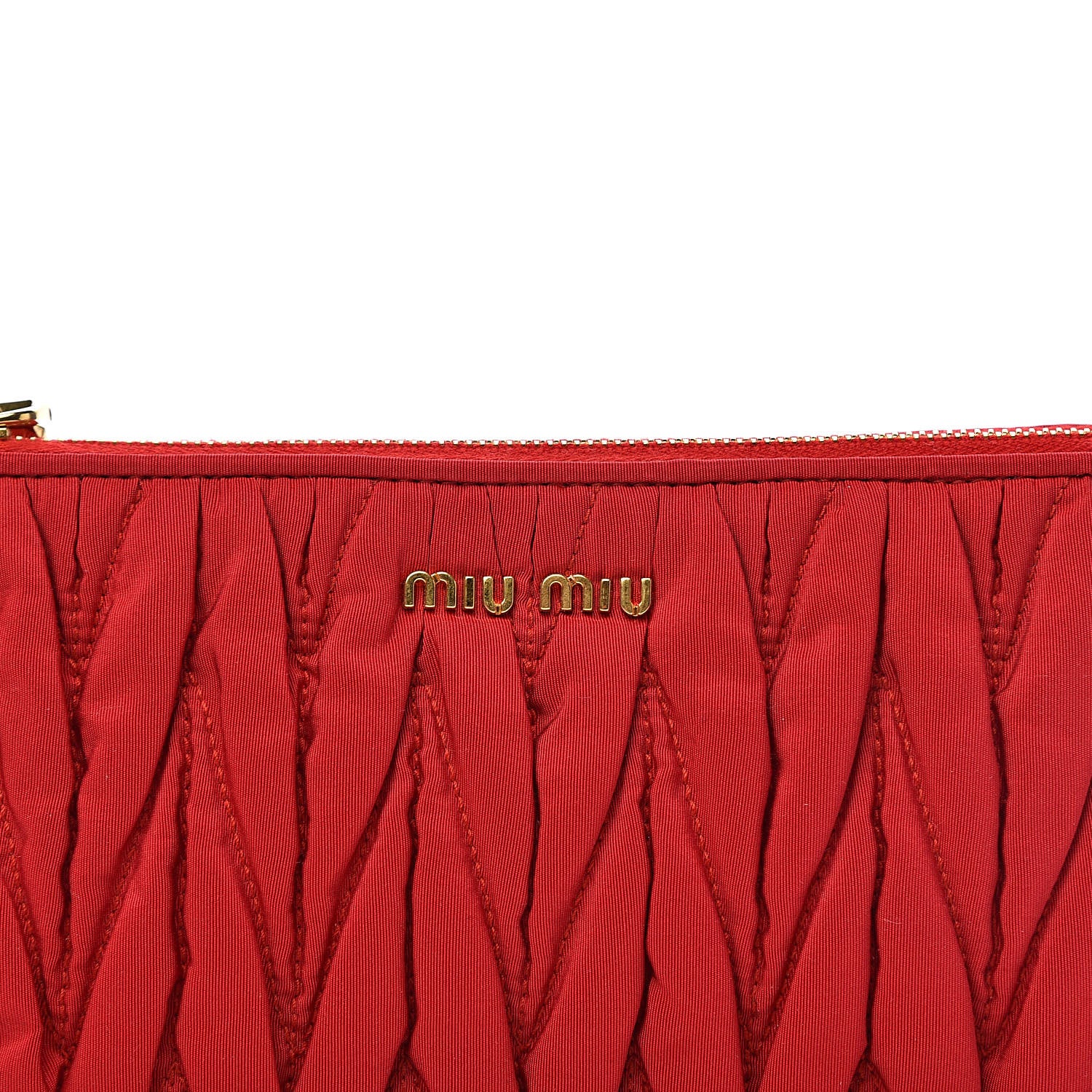 Miu Miu Faille Matelasse Wristlet Fuoco 7 of 7