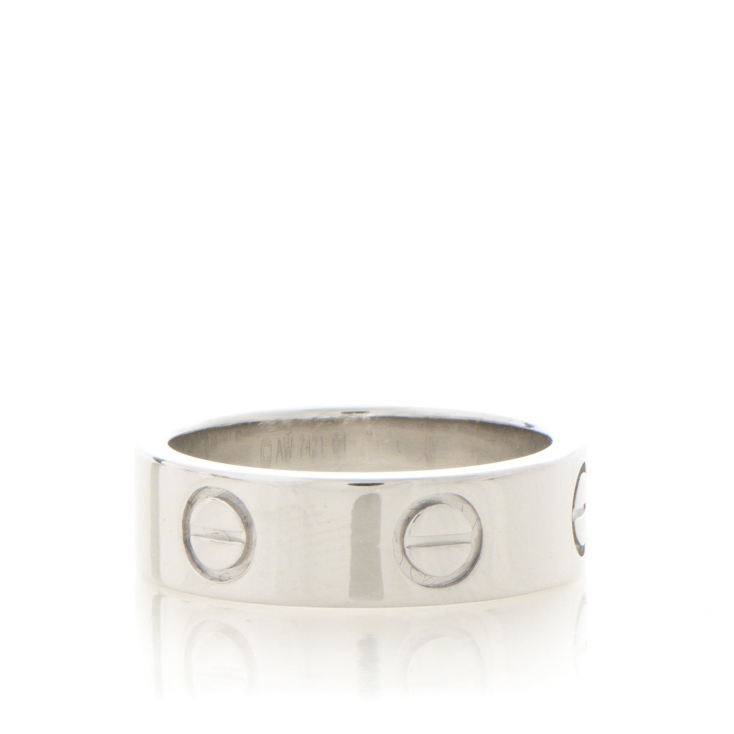 Platinum 5.5mm LOVE Ring 49 4.75